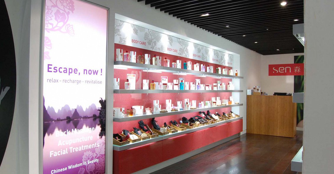 sen cosmetics retail design